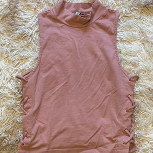 Pink Cutout Crop Top